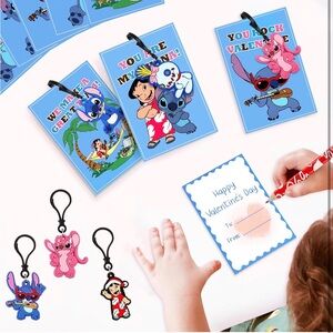 Stitch and Friends Valentine's Day Card Set